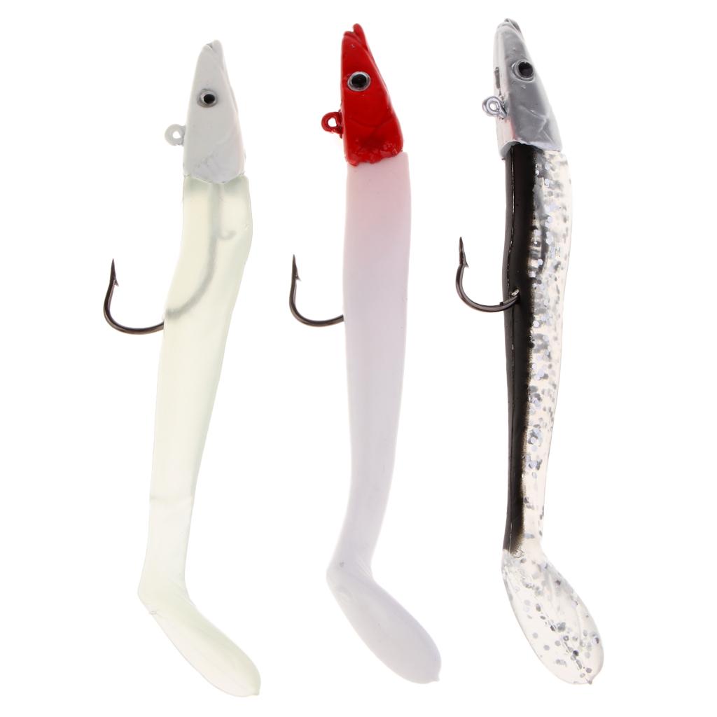 3D Eyes Fishing Lure Bait Soft Sequins Fish Decoy Hook