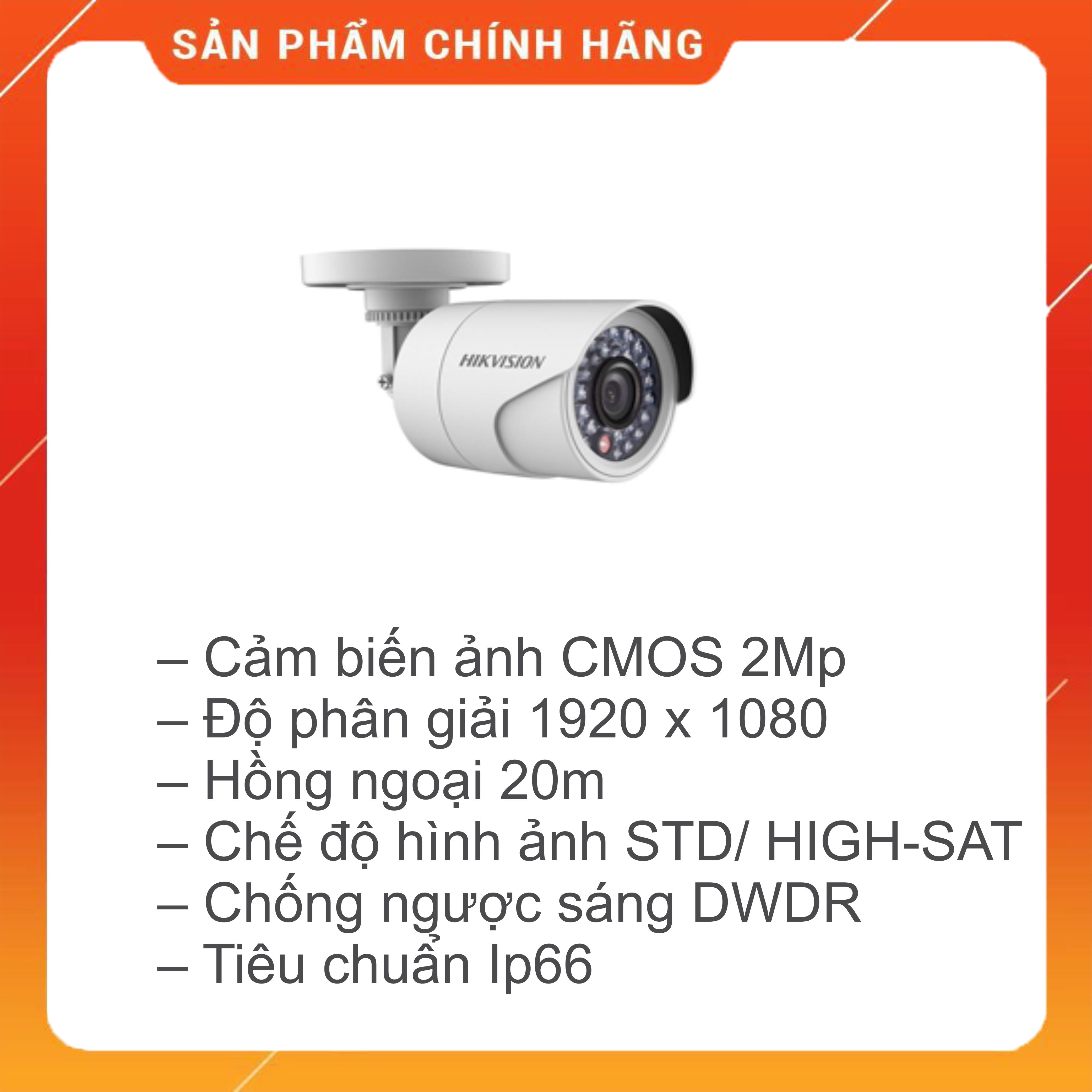 Camera quan sát Hikvision DS-2CE16B2-IF 2Mp, chống nước ngoài trời kết hợp với mọi loại đầu thu- HÀNG CHÍNH HÃNG