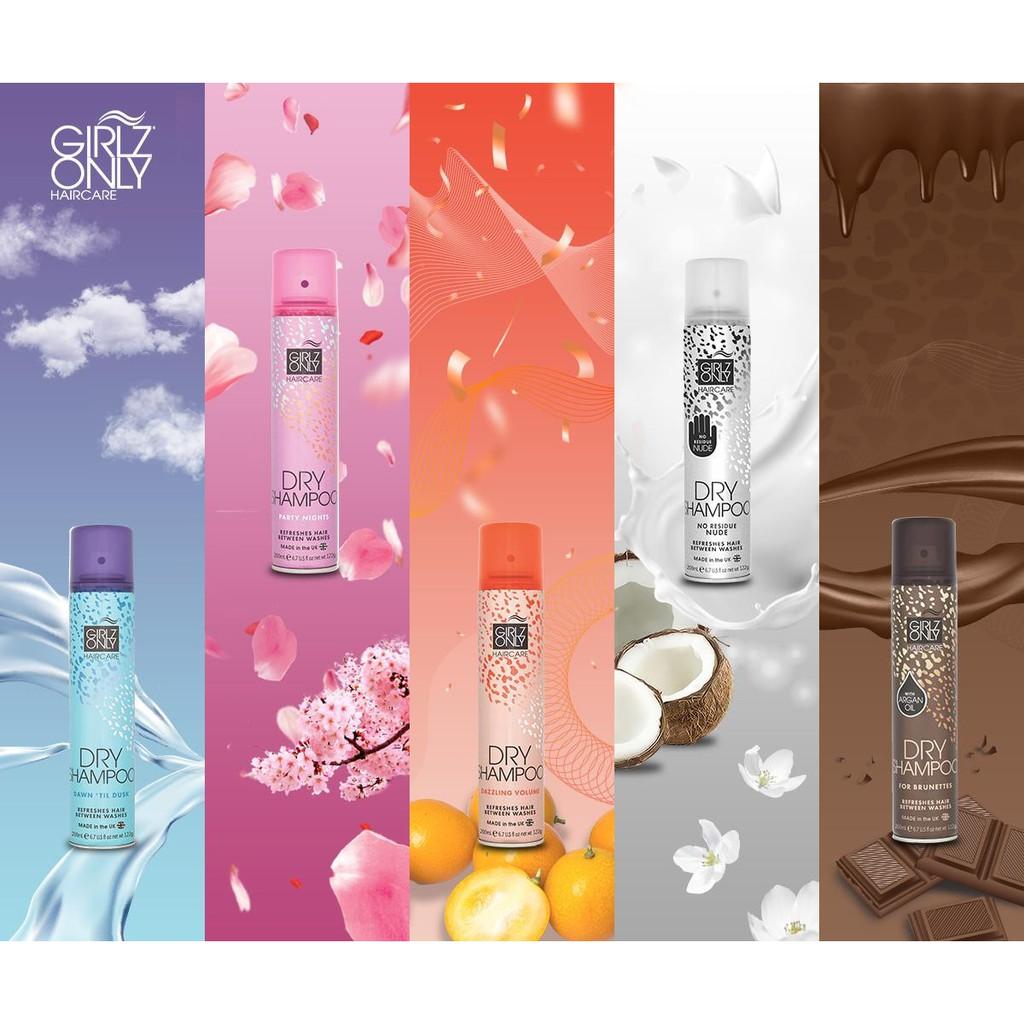 Dầu Gội Khô Giúp Tóc Sạch Dầu Và Bồng Bềnh Girlz Only Dry Shampoo 200ml - No Residue Nude