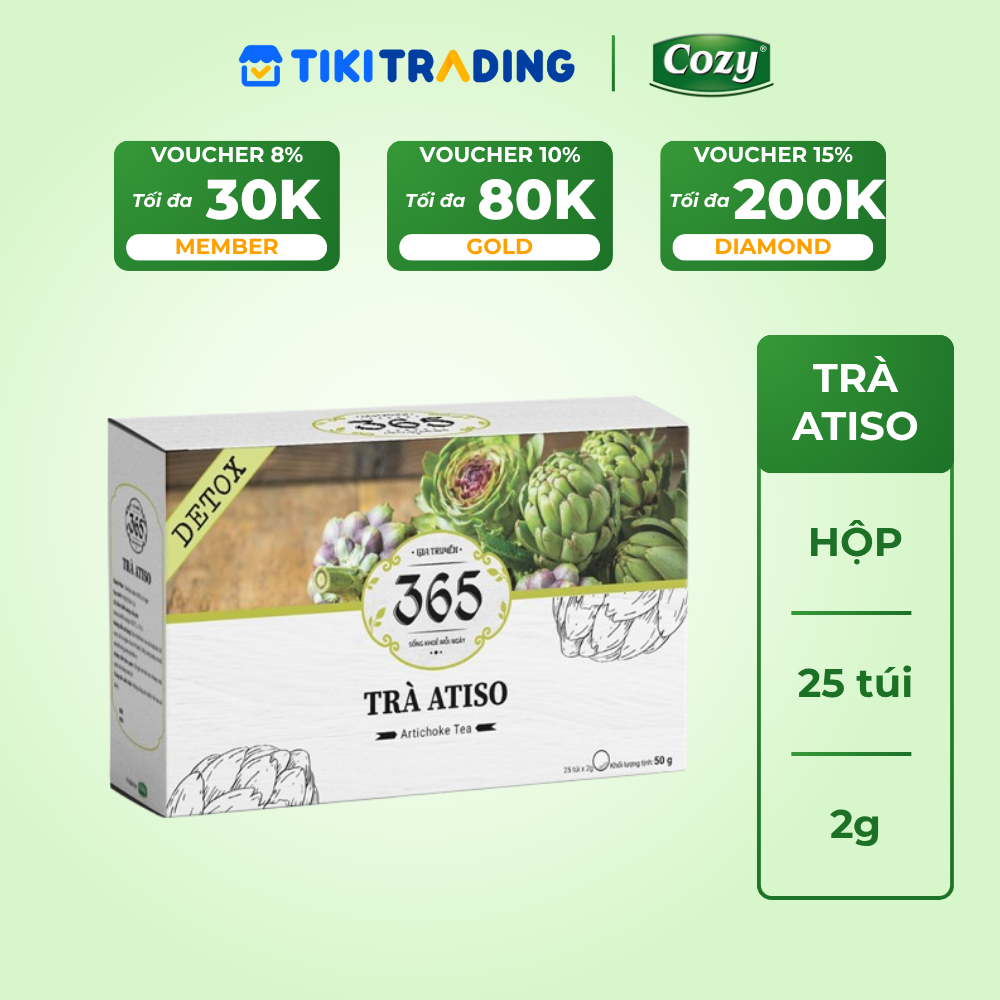 Cozy 365 Trà Atiso (Artiso Tea) 25 gói x 2g Hộp