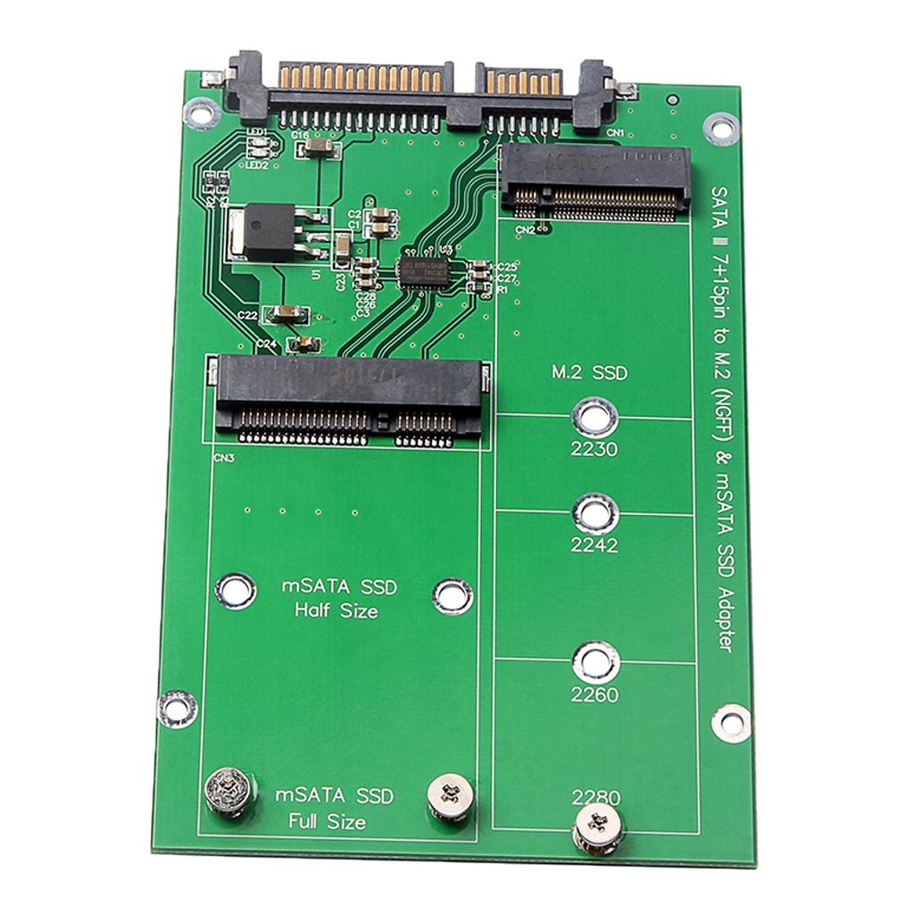 NGFF M.2 B KEY / mSATA SSD Solid State Drive to 2.5'' SATA Adapter Card