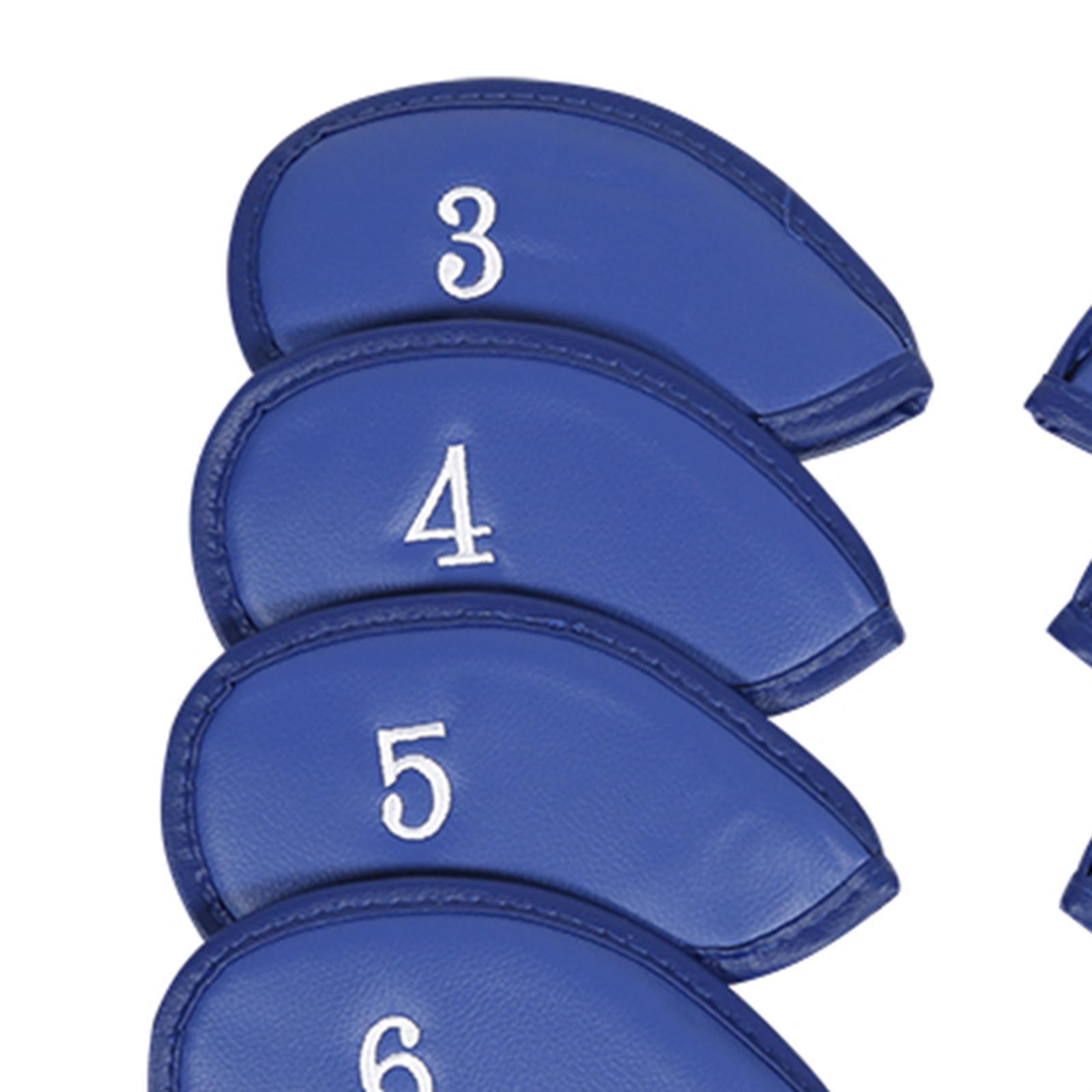 12x Golf Iron Head Covers Set Head Protector Golf Clubs Case PU Golf Club Headcover Golf Wedges Headcovers for Unisex Golf Training Supplies