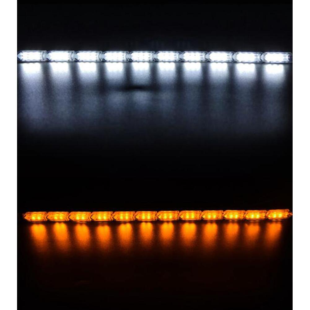 2pcs Flexible LED Strip Light DRL Daytime Running Light Waterproof Sequential Flow Headlight Runners Corner Turn Signal DRL