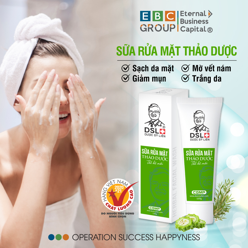 Sữa rửa mặt thảo dược 120g Dược Sĩ Liên dịu nhẹ ngừa mụn giảm mụn mờ nám trắng da chiết xuất thiên nhiên