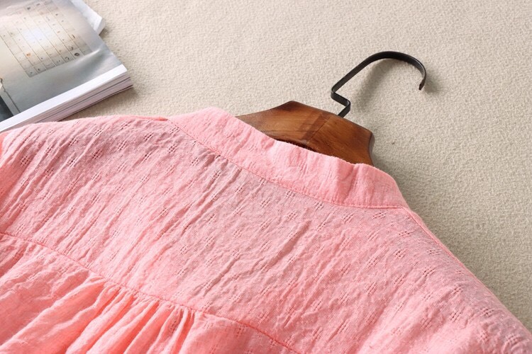 Áo sơ mi đũi Haint Boutique, Áo sơ mi nữ cổ V xinh phong cách vitage Sm99