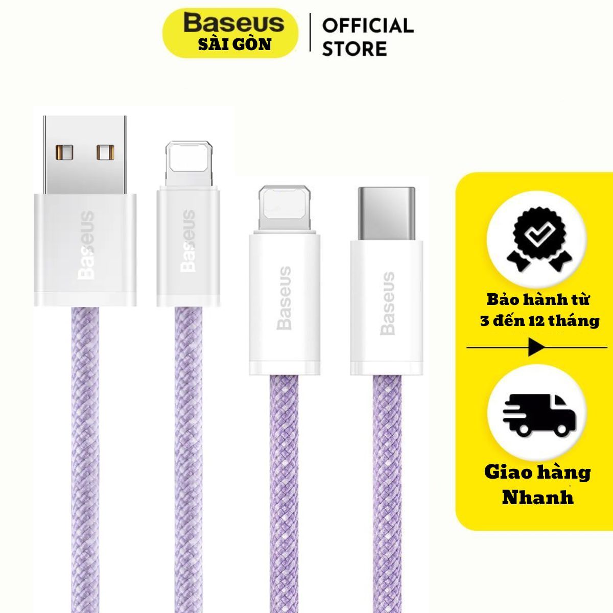 Cáp Sạc Nhanh Baseus Dynamic 2 Series CALD Type C to IP hoặc USB to IP PD 20W cho i.Phone- hàng chính hãng