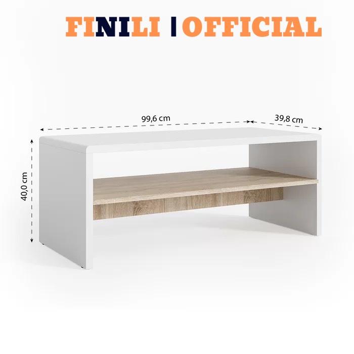 Bàn trà sofa giá sốc FINILI 2 tầng nhỏ gọn gỗ công nghiệp đẹp phòng khách FNLO88