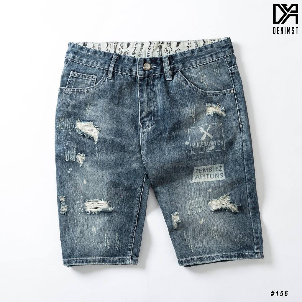 Quần short jeans xanh rách TEMBLEZ 156