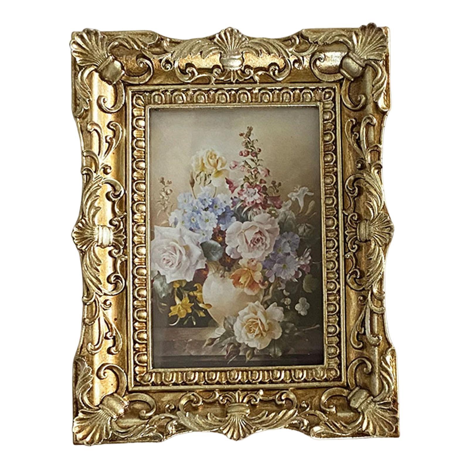 Photo Frame Picture Holder Embossed Frame Ornate for Living Room Home Decor