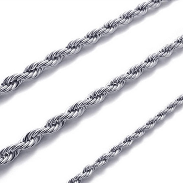Dây chuyền nam inox thời trang kiểu buộc tàu trangsucpt màu trắng thép không gỉ PTDCNA08