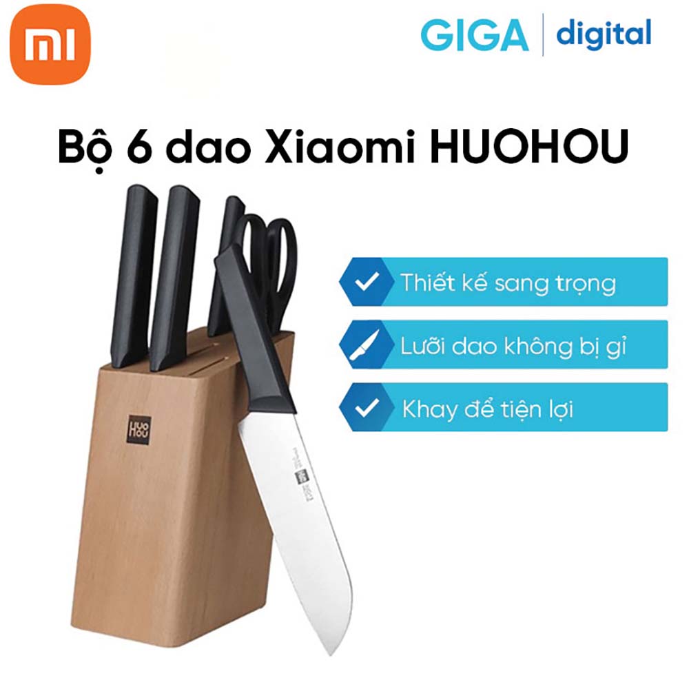 Bộ dao làm bếp 6 món Xiaomi HUOHOU - Hàng Chính Hãng