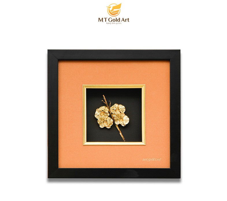 Tranh hoa lan dát vàng MT Gold Art- Hàng chính hãng, trang trí nhà cửa, phòng làm việc, quà tặng sếp, đối tác, khách hàng, tân gia, khai trương