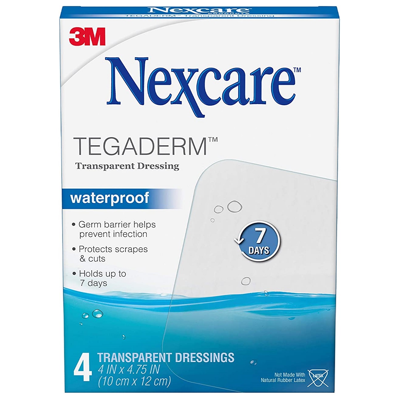 Hộp 4 miếng gạc vô trùng chống thấm nước trong suốt Nexcare 3M GVT-H1626 - kích thước 10x12cm