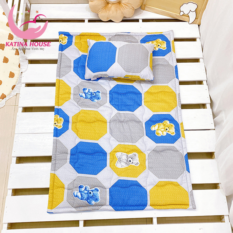 Bộ gối nệm cho bé đi học ,nhiều kích cỡ, vải Tencel cực mềm mát, họa tiết đáng yêu