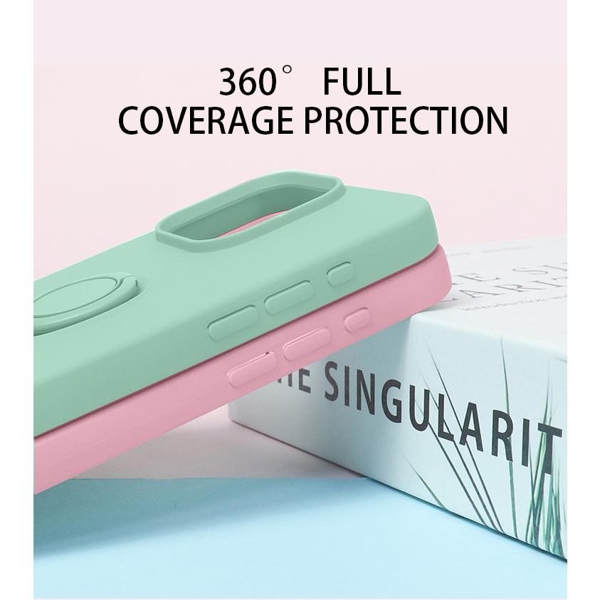 Ốp lưng dẻo MIPOW kèm Ring Stand TPU Leather cho iPhone 15 Series - Hàng chính hãng