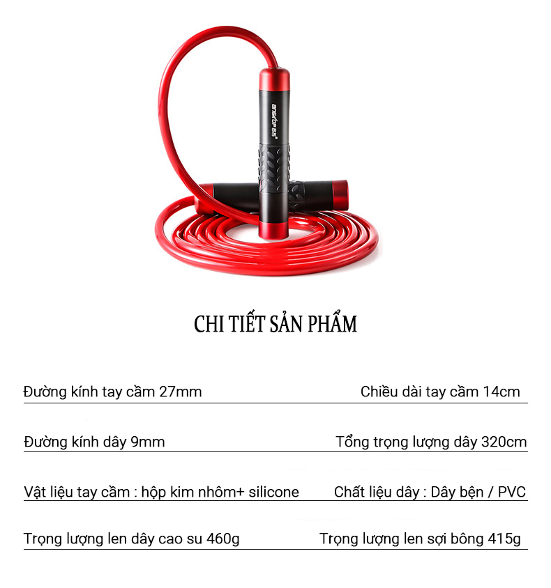 Dây Nhảy Thể Lực Cao Cấp Teement Nặng 450g - Luyện Võ Thuật, Boxing, Muay Thái  + Tặng Kèm Túi - Hàng Chính Hãng