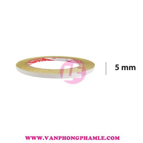 Băng keo 2 mặt 5 li ruột vàng 23 Yard