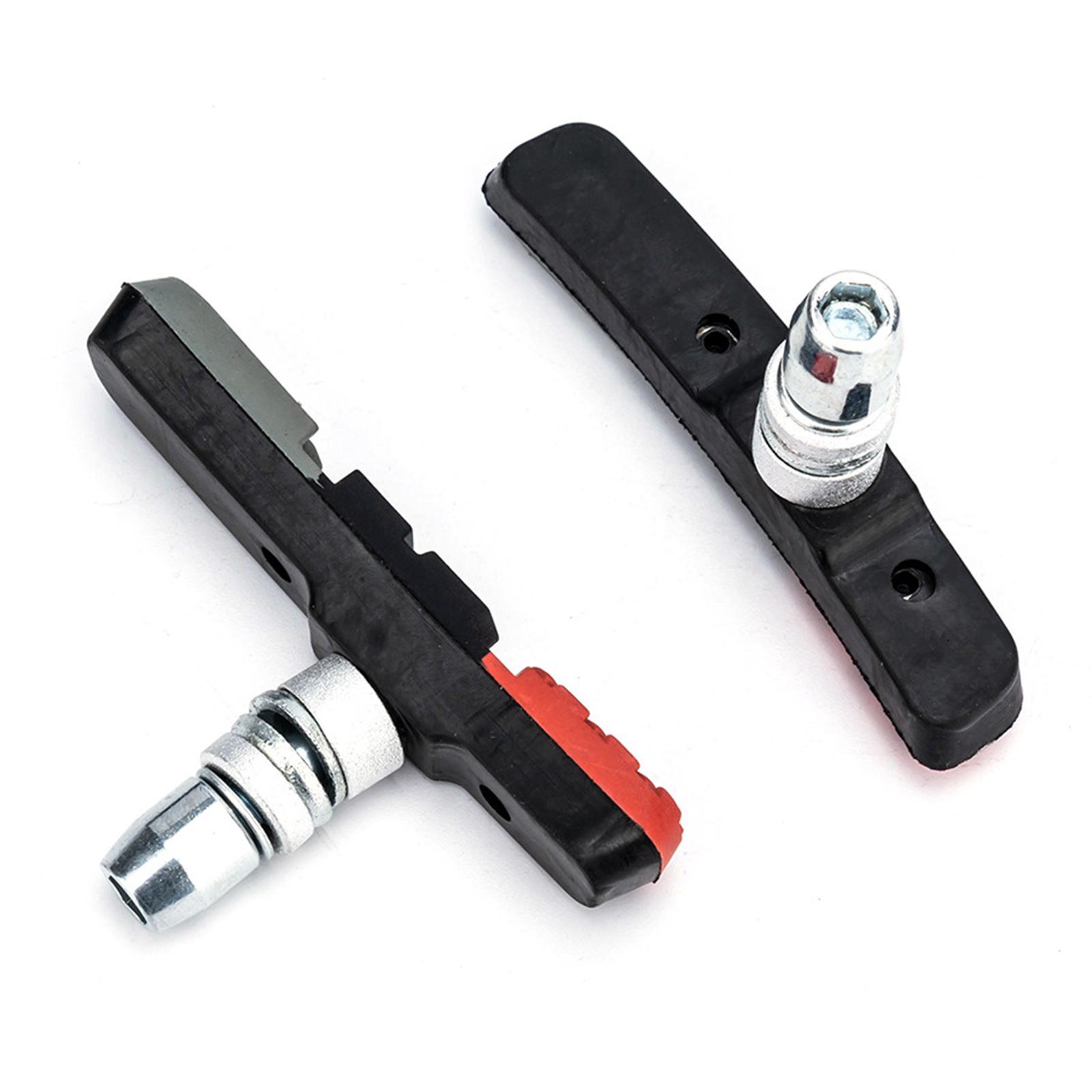 2x 1 -Resistant Bike Brake Blocks Metal with Shoes  Pads for  Cycling
