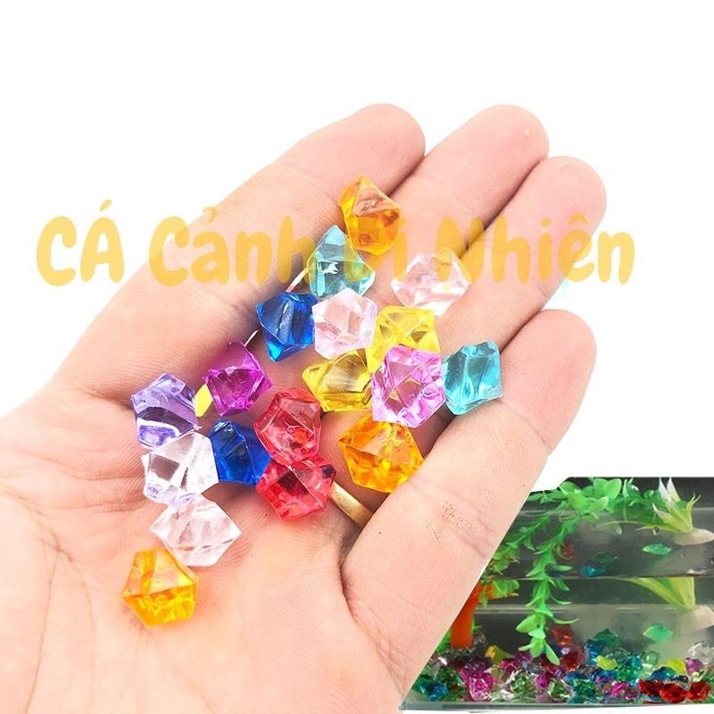 Túi 50 viên đá pha lê size NHỎ trang trí hồ cá cảnh