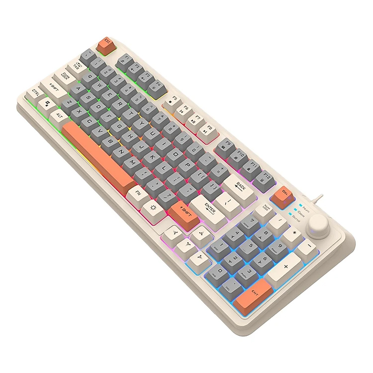 Bàn phím máy tính giả cơ chuyên game Vinetteam XUNFOX K82 bàn phím chơi game thiết kế 94 phím có led 7 màu cực đẹp kèm theo nút chỉnh âm lượng dùng cho chơi game, văn phòng - hàng chính hãng