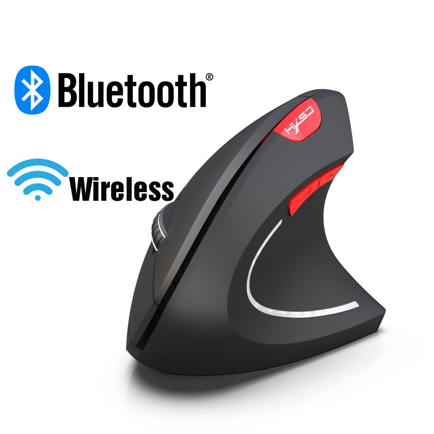 Chuột đứng không dây Wireless 2.4G, Bluetooth, DPI điều chỉnh 3 cấp, cho Gaming, Văn phòng, Designer 6 nút, chống mỏi cổ tay Dan House HXSJ T24, T24, T29, Pin sạc- Hàng chính hãng