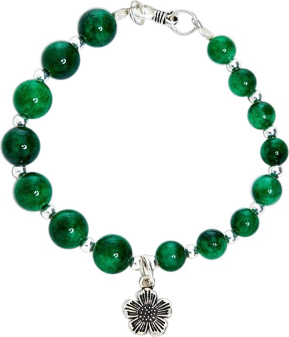 Vòng Đá Cẩm Thạch Sơn Thuỷ Phối Charm Ngọc Quý Gemstones VT40