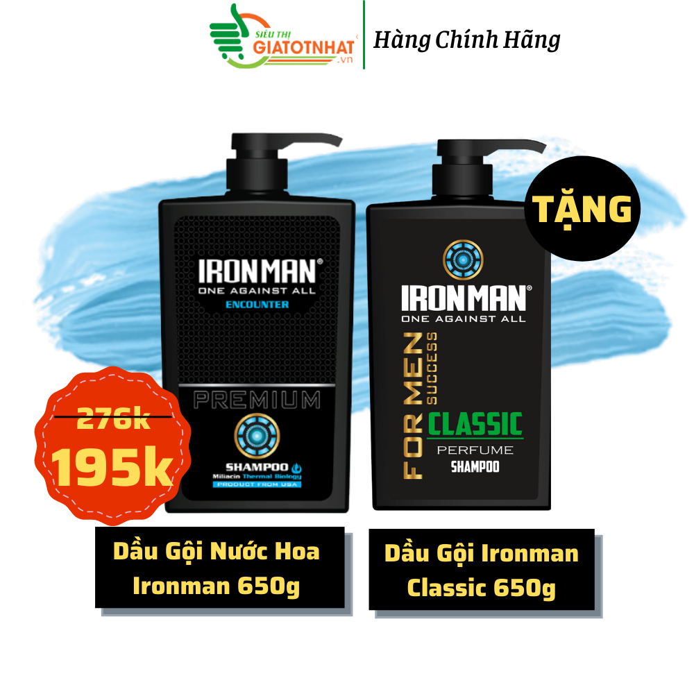 Dầu gội nhiệt Ironman Humanity 650g + Dầu gội Ironman classic For boss 650g