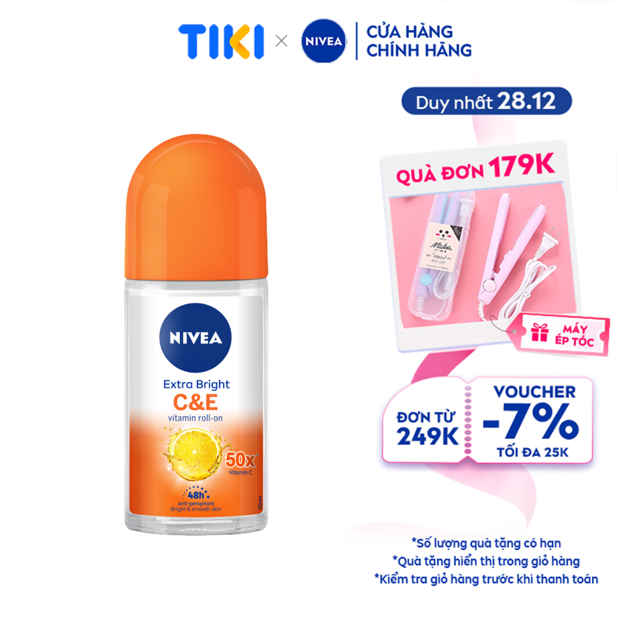 Lăn Ngăn Mùi NIVEA Vitamin C&E Dưỡng Sáng Da | Vitamin C | Vitamin E - 84186