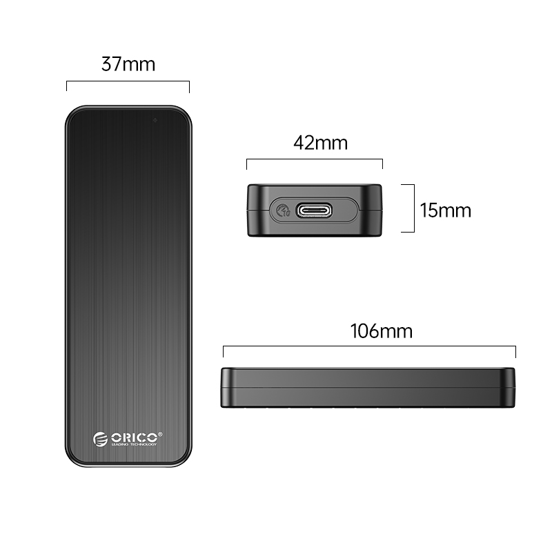 Hộp Ổ Cứng SSD ORICO HM2C3-SV-USB3.1 Gen1 Type-C 6Gbps M.2 SATA SSD- Hàng Chính Hãng