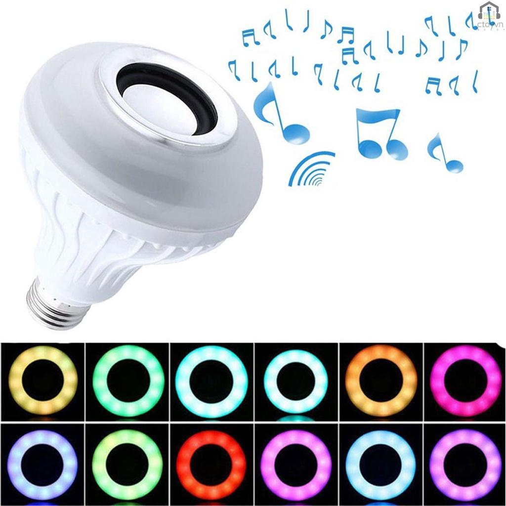 Bóng đèn LED E27 12W nhiều màu sắc kèm điều khiển từ xa