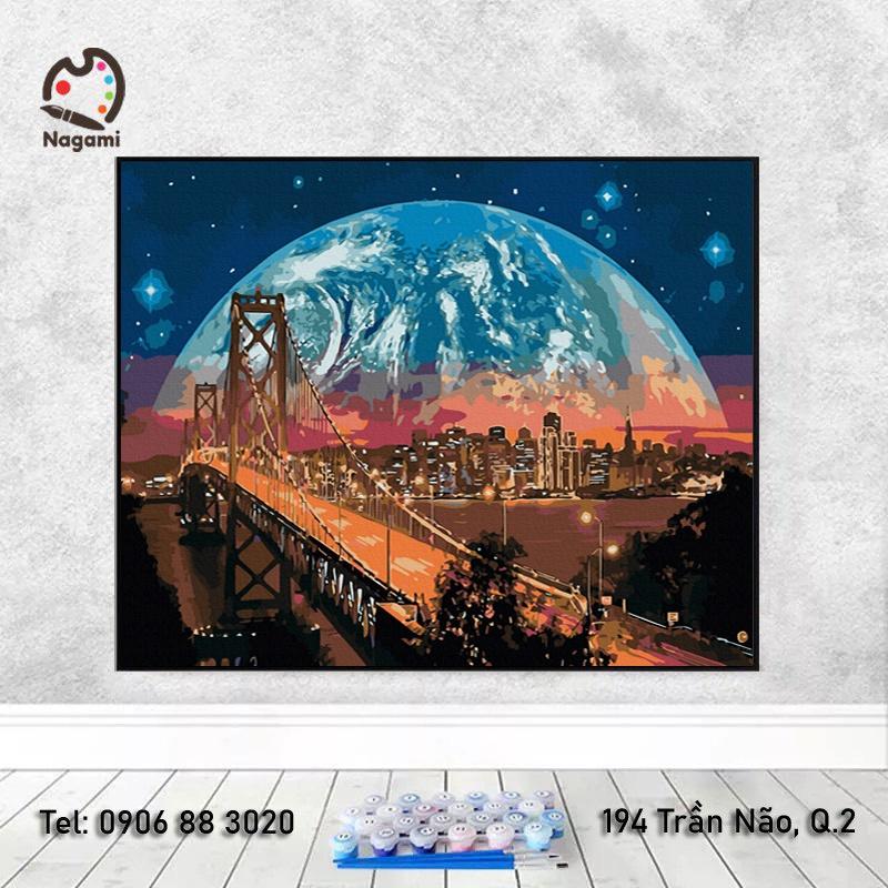 Tranh tô màu theo số DIY Painting (40*50cm) có khung căng sẵn