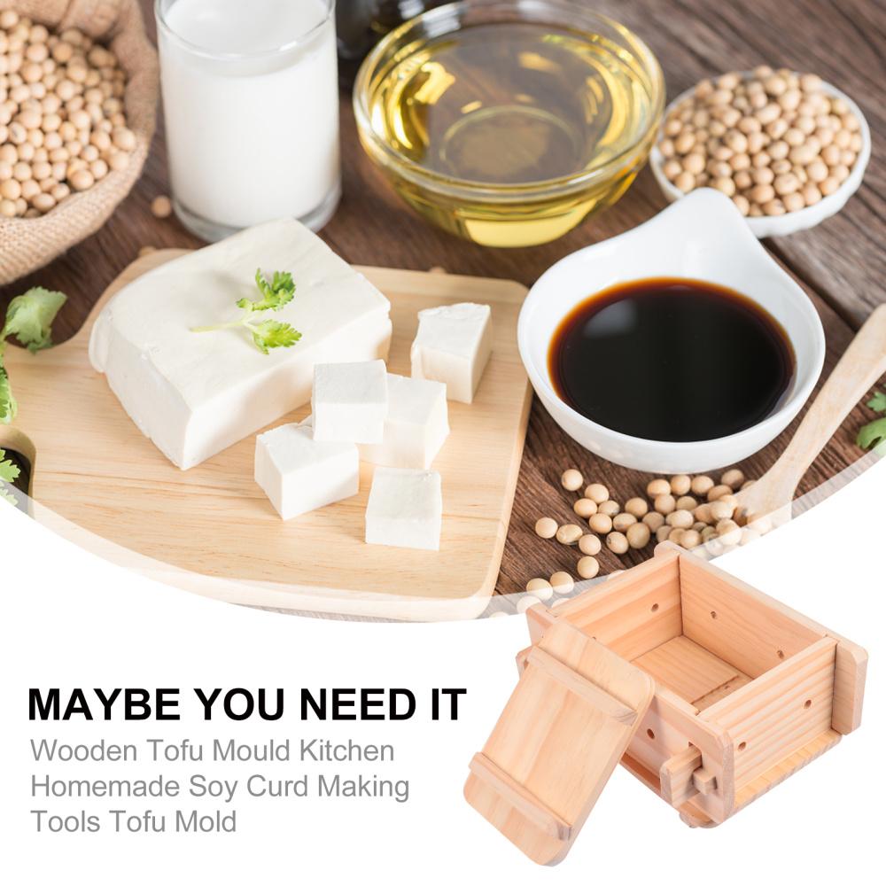 1 Bộ Gỗ Đậu Phụ Khuôn Mẫu Bếp Tự Chế Tương Sữa Đông Dụng Cụ Làm Đậu Phụ Khuôn