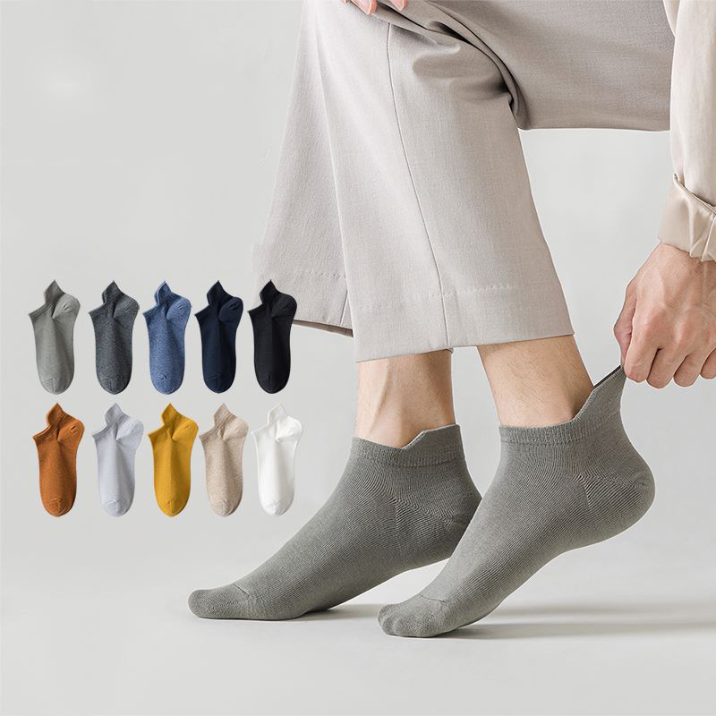 Combo 5 đôi tất nam cổ thấp cotton khử mùi kháng khuẩn co giãn 4 chiều