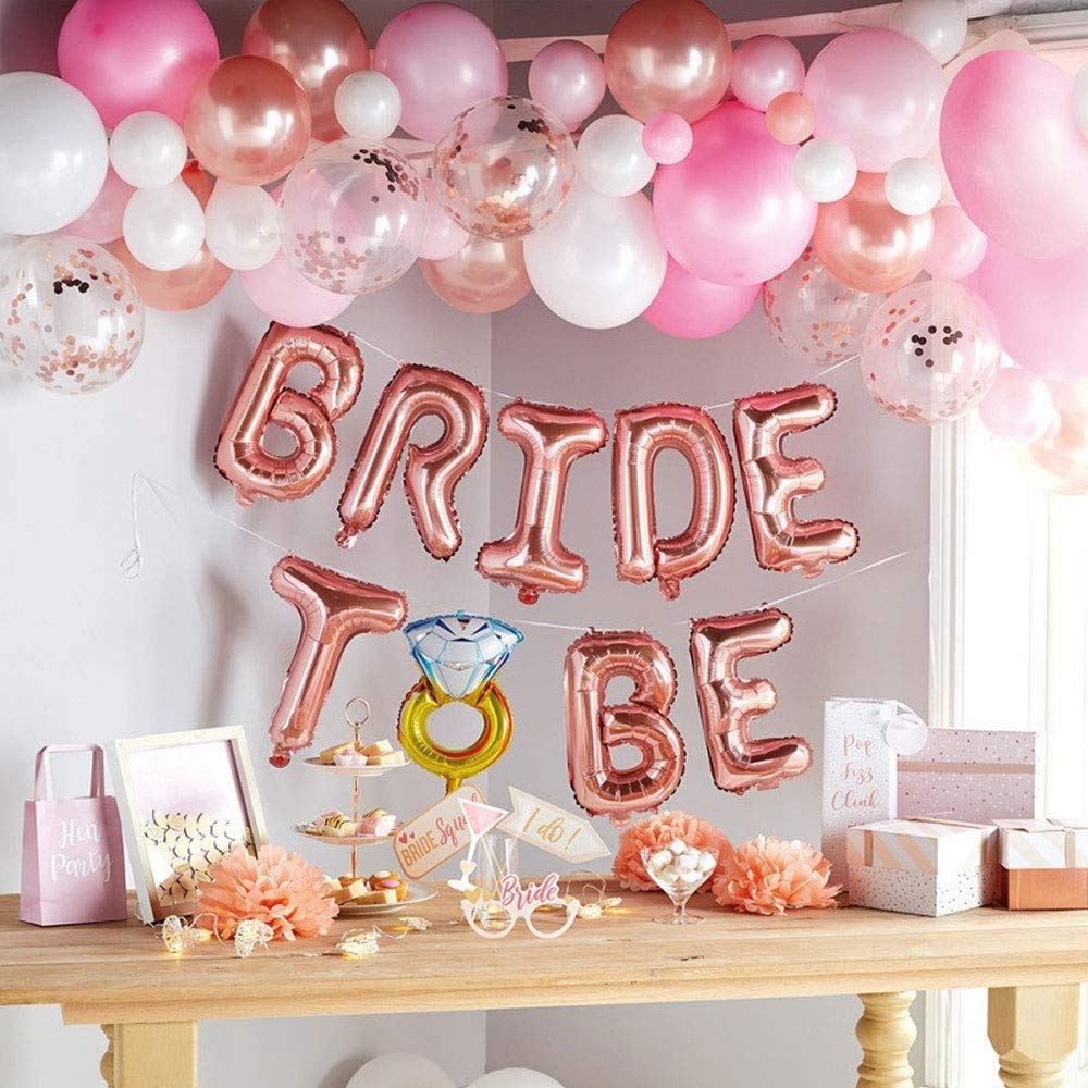 Bộ bong bóng trang trí màu hồng Bride to Be combo set balloon ctdt28