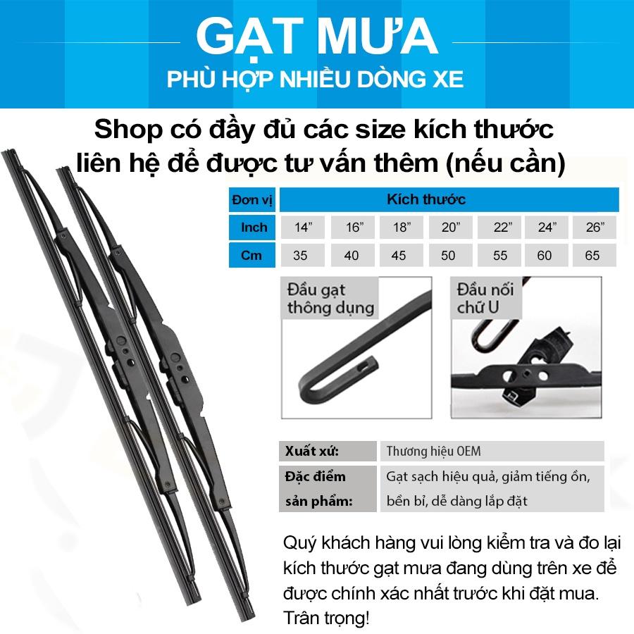 1 Cặp cần gạt mưa khung xương, chổi gạt mưa xe Hyundai Accent , gạt kính xe oto, thanh gạt nước mưa