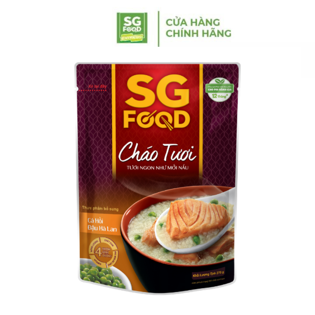 Combo 3 cháo Tươi SG Food 240G (Thịt Bằm, Sườn Non, Cá Hồi)