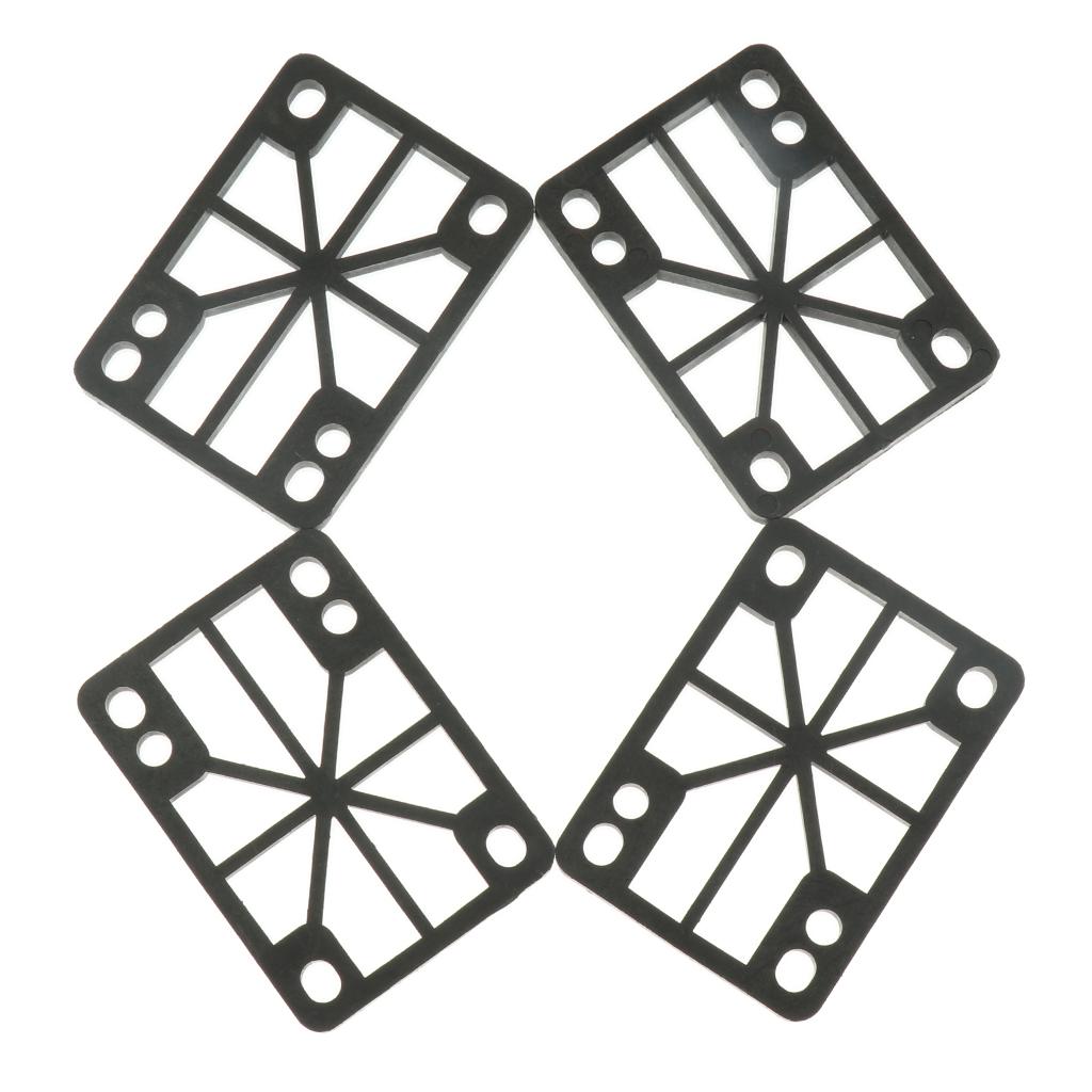 5x4 Pieces Skateboard Longboard Shock Pads Risers 0.6cm Or 0.8cm Black 6mm
