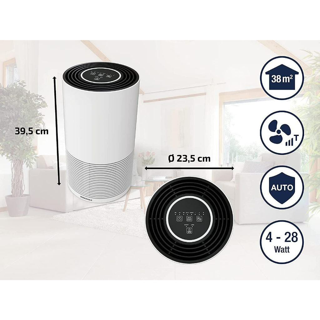 Máy Lọc Không Khí SOEHNLE AIRFRESH CLEAN 400, Cho Phòng Lên Tới 38m2, Chức Năng Hẹn Giờ, 4 Mức Năng Lượng, Màn Hình LED, Thiết Lập Cá Nhân, Nhập Khẩu Đức, Hàng Chính Hãng, Bảo Hành 12 Tháng