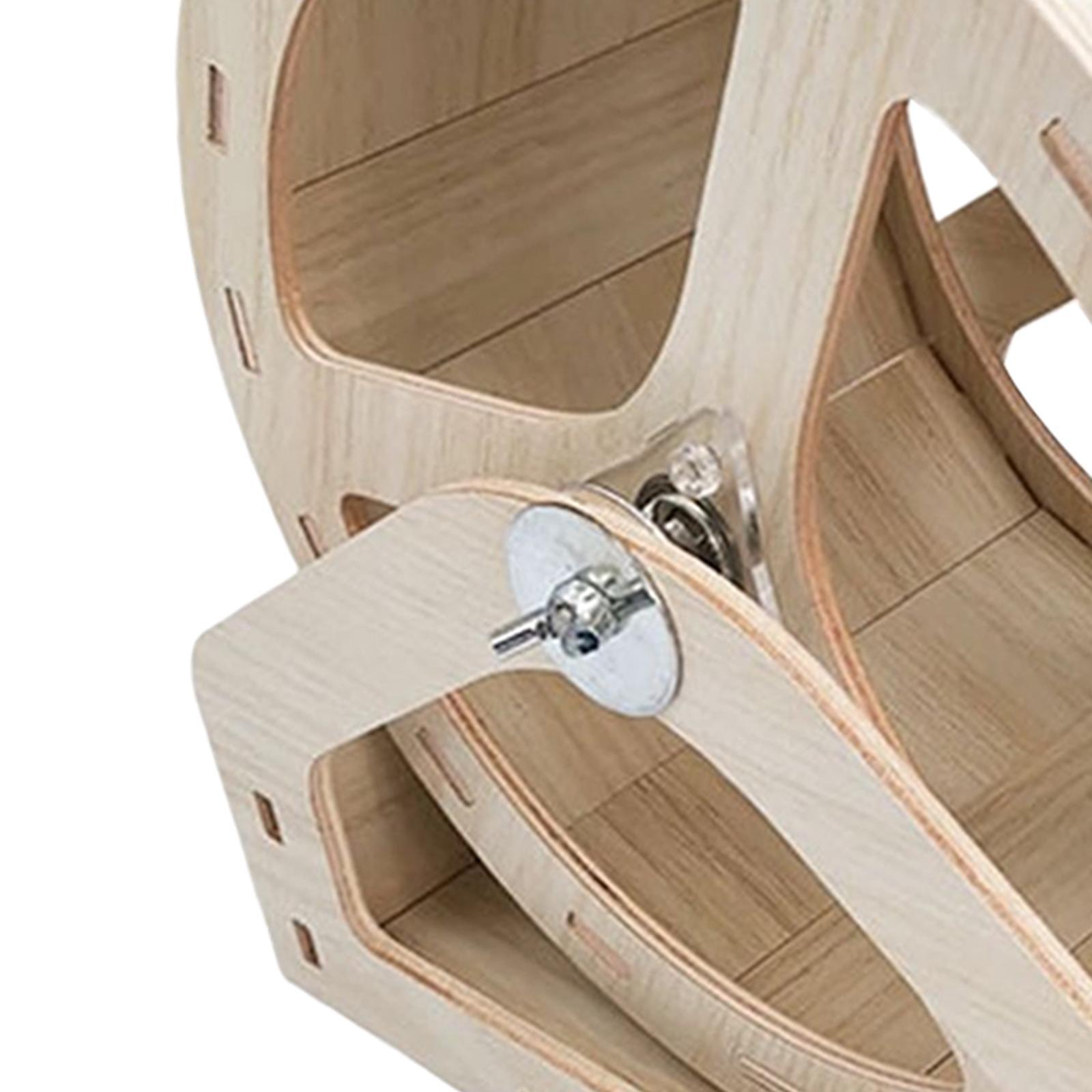 Wood Hamster Running Wheels, Small Pet Rotatory Jogging Wheel Hedgehog Chinchilla Round Rat Quiet Roller Hamster Exercise Wheel Accessories