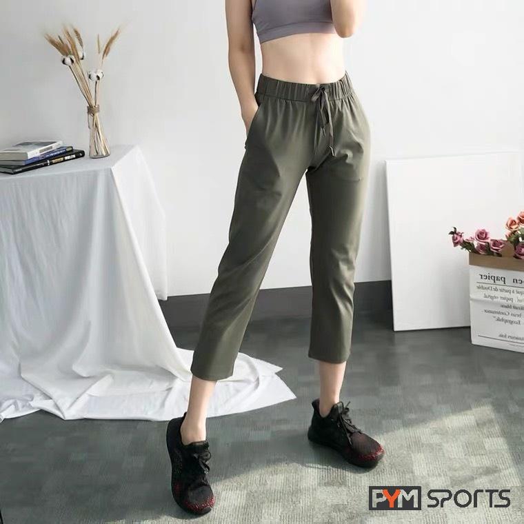 Quần Tập Yoga, Gym dáng xuông PYMSPORT - PYMY021 Co Giãn 4 Chiều, 4 màu Đen, Xanh bộ đội, ghi, xanh than