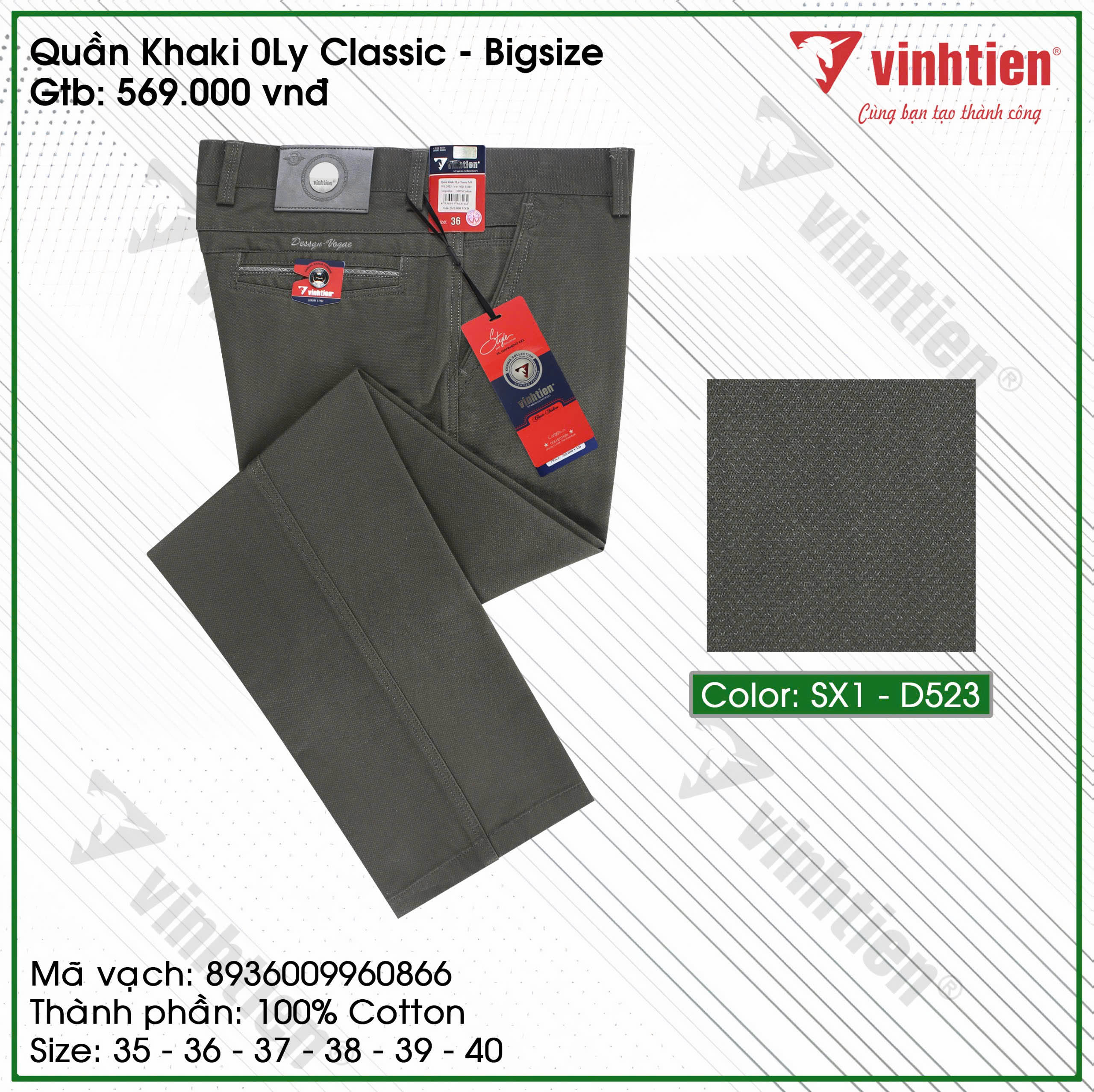Quần KaKi Size Đại 0Ly Classic 569 Vĩnh Tiến - Nhiều Màu