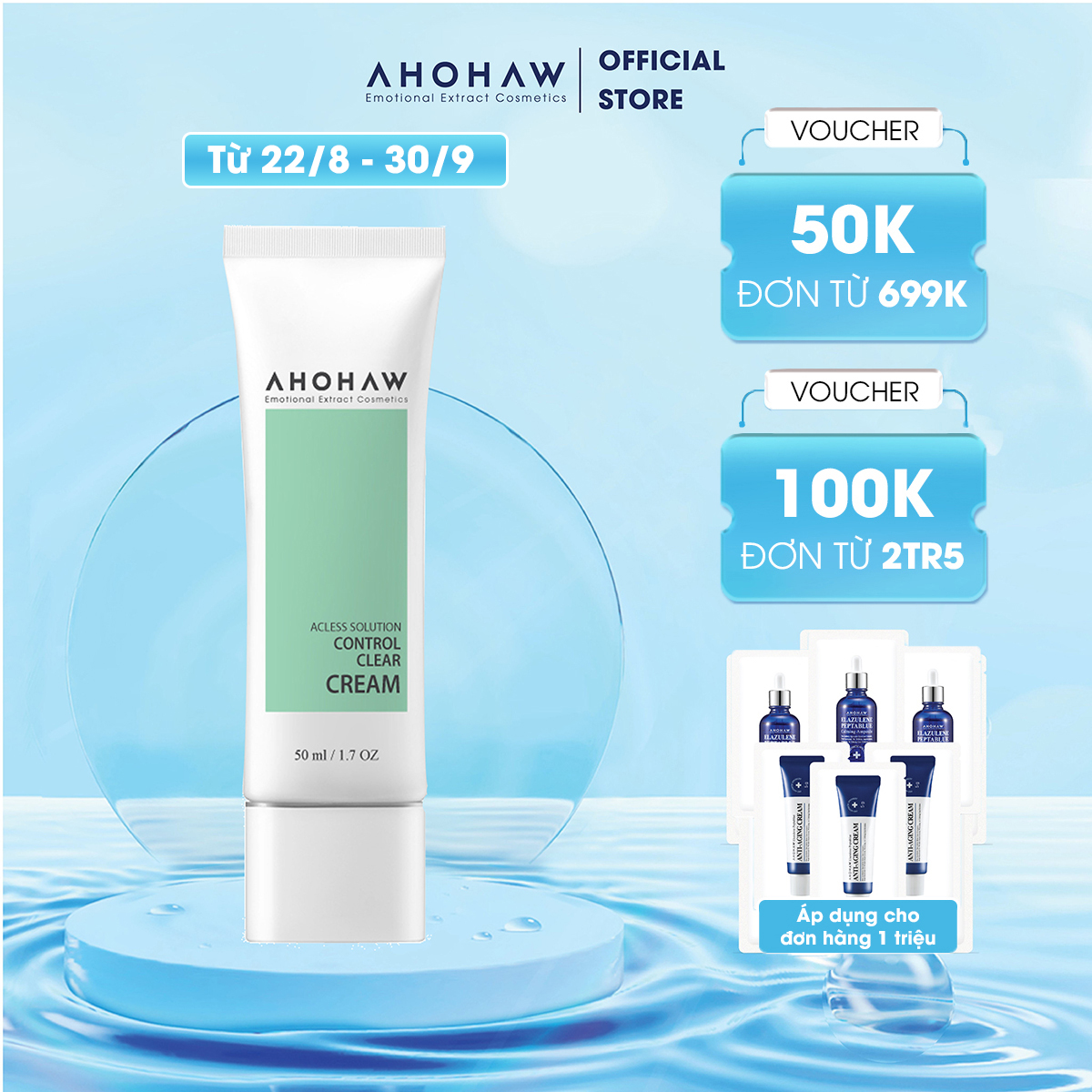 Kem Dưỡng Kiểm Soát Dầu Ahohaw Acless Solution ( 50ml ) - Hang Chính Hãng