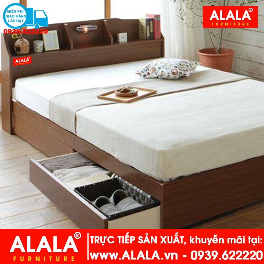 Giường ngủ ALALA18 gỗ HMR chống nước - www.ALALA.vn - 0939.622220