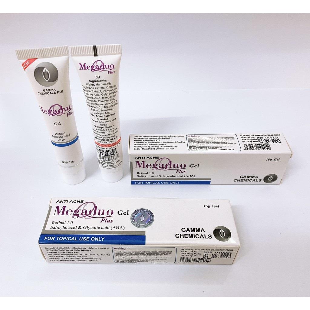 HÀNG CÔNG TY - Megaduo Gel, Gamma Chemicals Megaduo Plus Gel Giúp Giảm Mụn Trứng Cá, Mụn Ẩn Và Thâm, Dưỡng Da 15gram