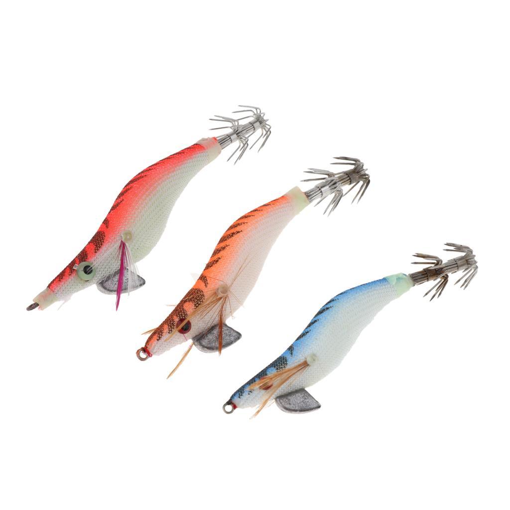 Shrimp Squid Jigs Fishing Lures Luminous Hard Jig Bait Hook