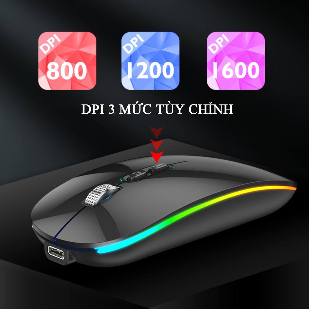 Chuột Không Dây Hàng Chính Hãng POERMAX M103 Có Kết Nối Bluetooth Dùng Được Cho Laptop, Tivi, Điện Thoại