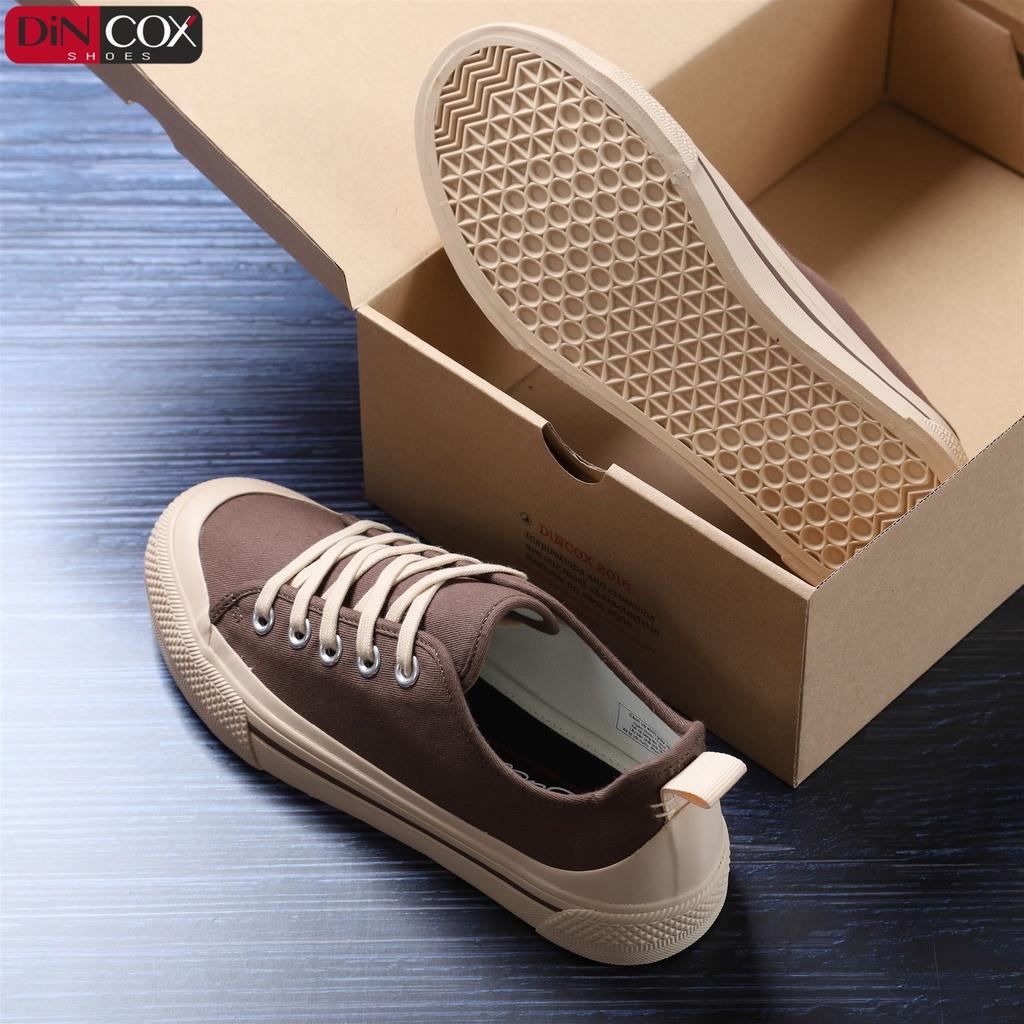 Giày Sneaker Vải Canvas Unisex Cao Cấp DINCOX C20 Chocolate Sang Trọng Tinh Tế Đơn Giản - 41