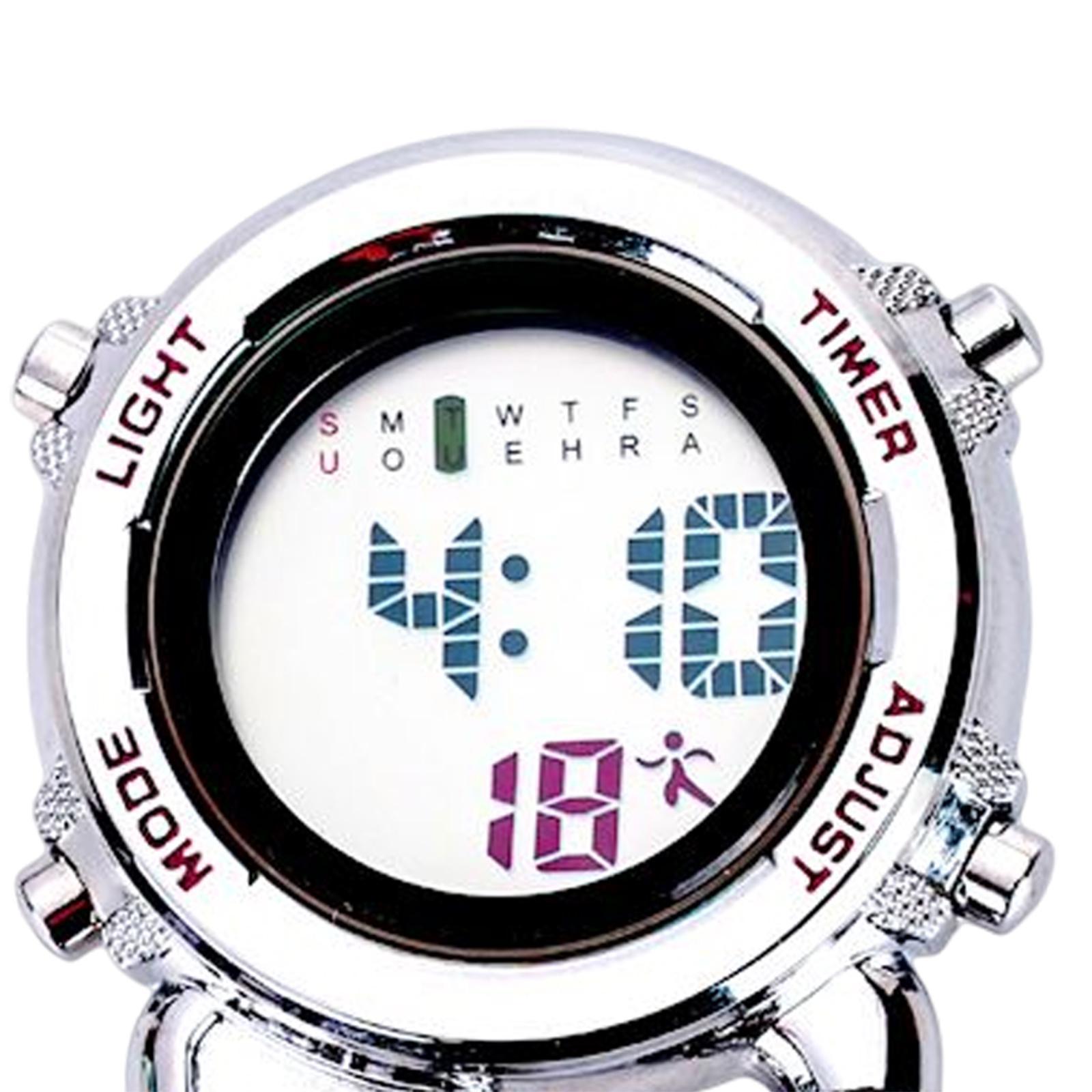 Digital Carabiner Watch White Dial with Backlight for Work Outdoor Sports