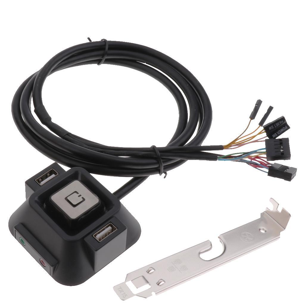 2-3pack Desktop PC Computer Power Switch & USB Port Reset Button&3.5mm Audio