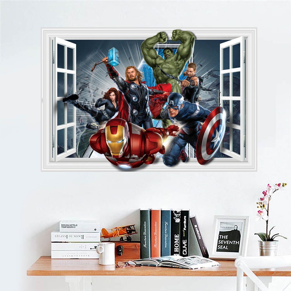 Decal trang trí tường -Những anh hùng bên khung cửa sổ